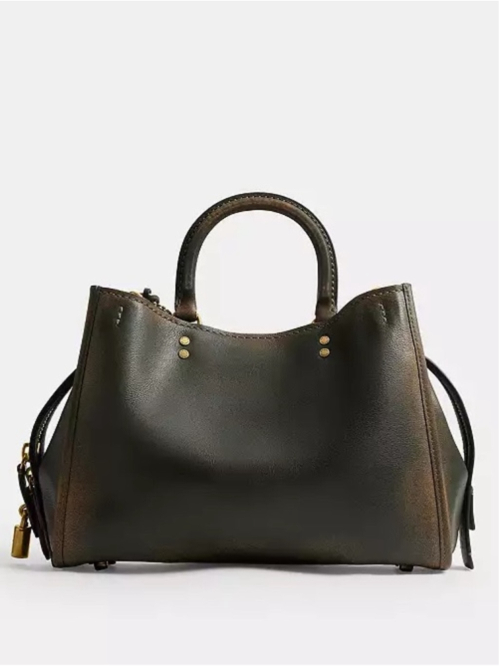 NEW Coach Rogue 31 CEN42 Green Loved Leather Full Grain Shoulder Crossbody Bag N - Picture 3 of 16